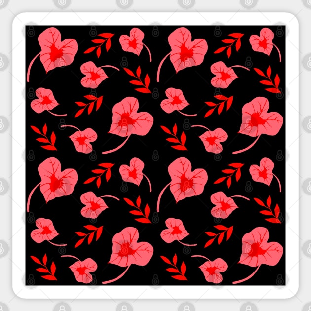 Red Caladium Leaves Pattern Sticker by aybe7elf